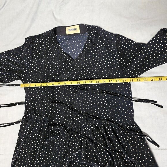 Beams Boy Polka Dot Fit and Flare Wrap Tie Dress Women One Size Blue - Picture 7 of 12